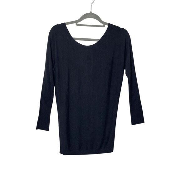 Vince Sweaters - Vince Black Sweater Tunic Top Women's XS Cashmere Blend Keyhole Back with Tie